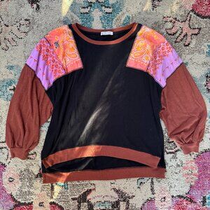 Free People We The Free Feelin It Patch Shirt Womens Size Medium